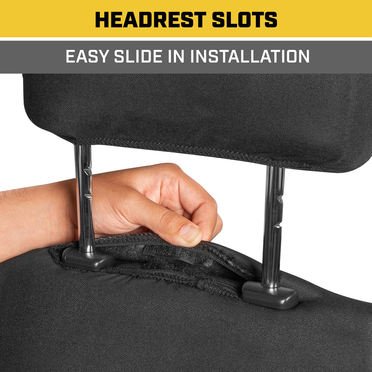 CAT Black & Gray Car Seat Covers Full Set – Front Seat Covers & Rear Bench Seat Cover – Airbag Compatible, 60/40 Split Bench for Trucks, Cars & SUVs – Automotive Interior Seat Protection Accessories --Alias 639034929689400484