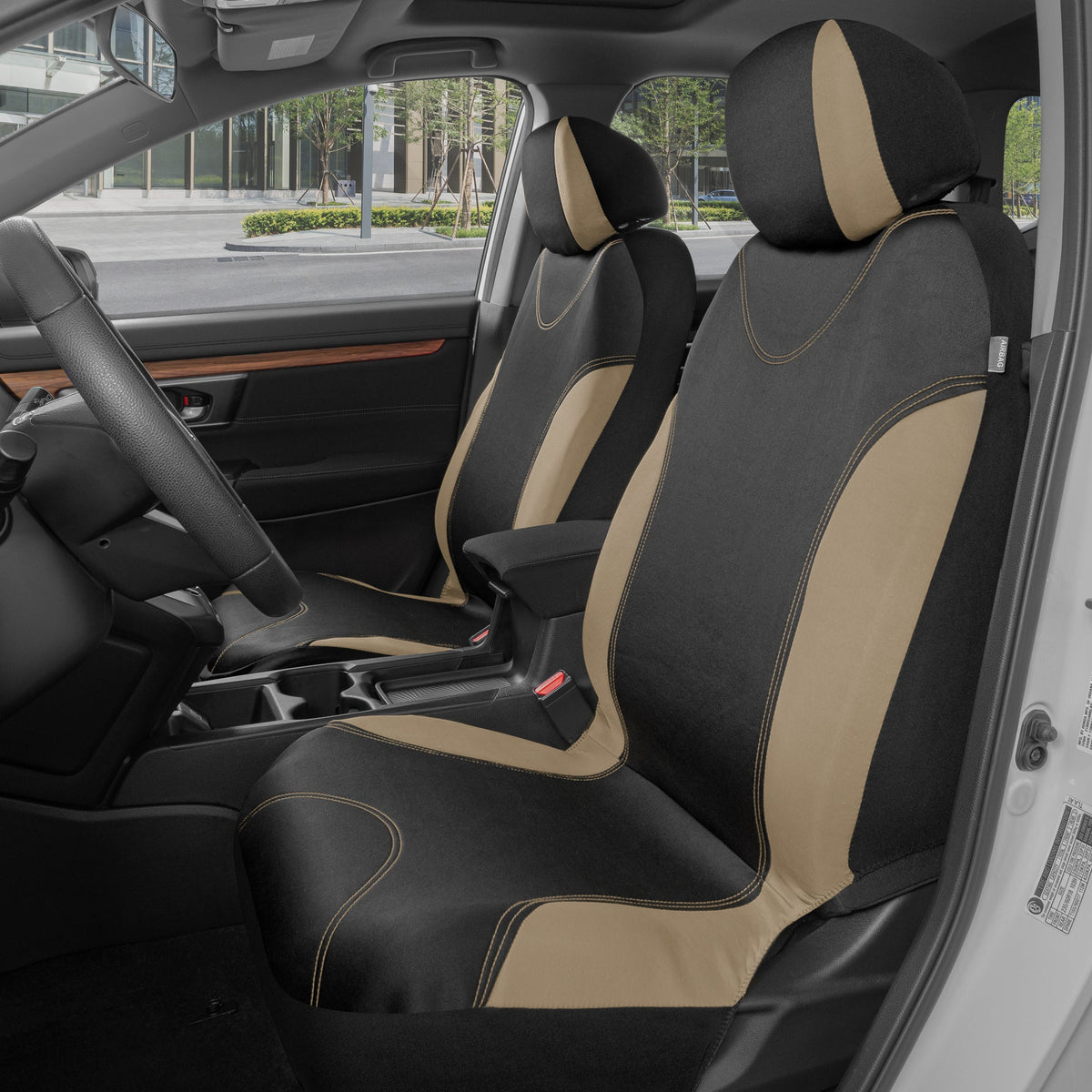 BDK 9-Piece UltraSleek Two-Tone Front Seat Covers and Rear Seat Covers