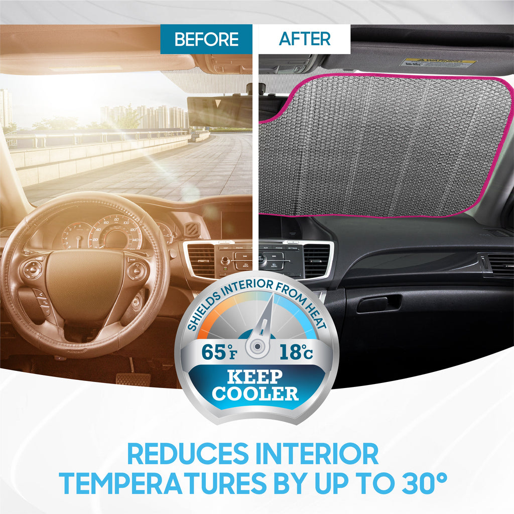 BDK Pink Flamingo Front Windshield Sunshade (58" x 27")