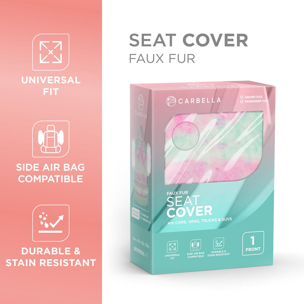 Carbella Plush Mint/Purple Tie-Dye Front Seat Covers