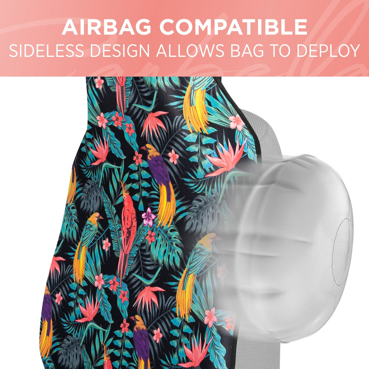 Carbella 2-Pack Tropical Birds Front Seat Covers