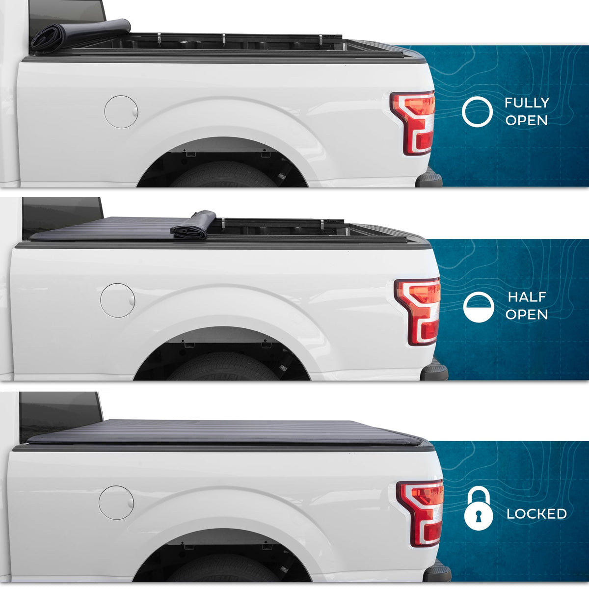 MotorBox USA Black American Flag Soft Roll-Up Retractable Tonneau Cover for Chevrolet Silverado 1500 (2007 - 2018), GMC Sierra 1500 (2007 - 2018) - 5.8' bed