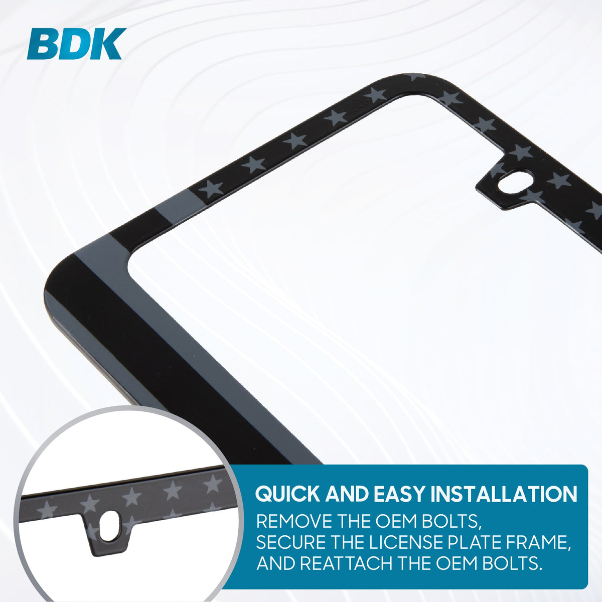 BDK Heavy Duty Rust-Proof Stainless-Steel Metal Plated License Plate Frame Universal Size for Car Truck SUV
