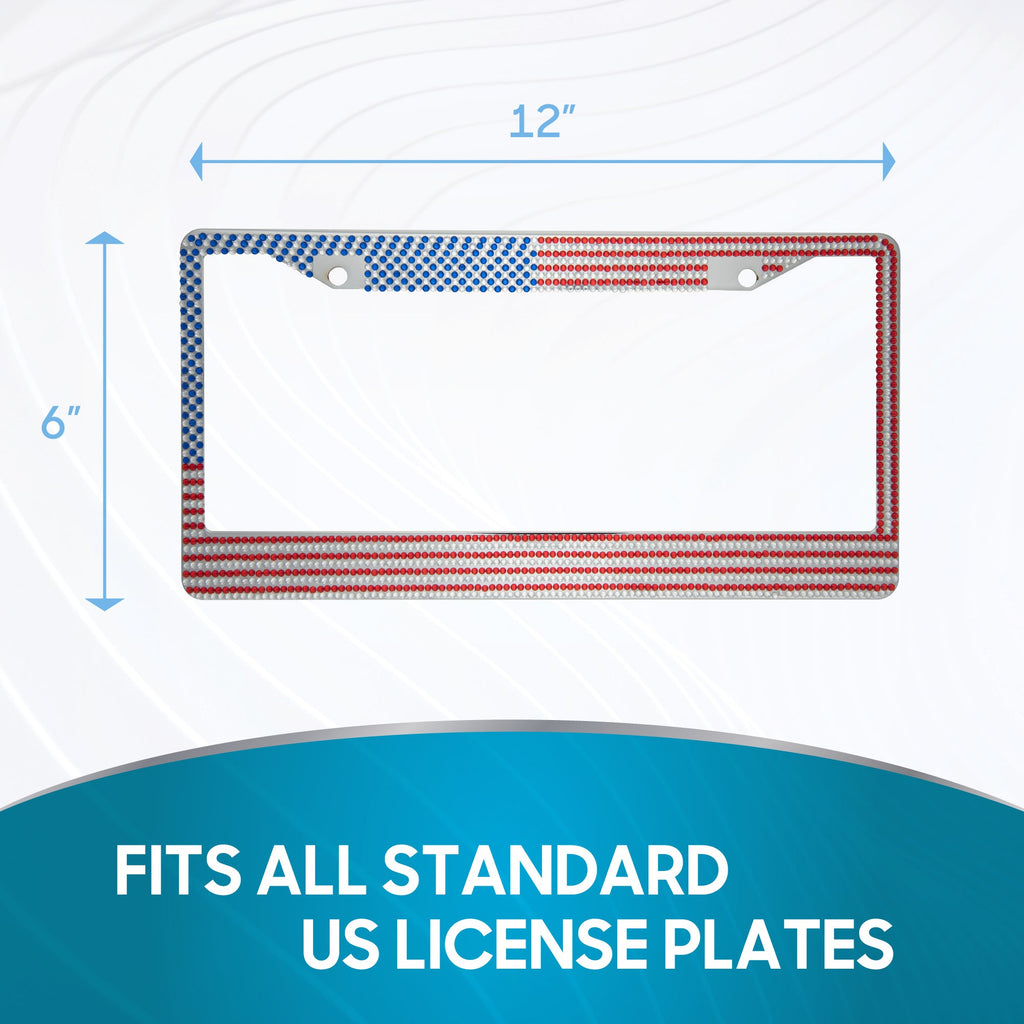 BDK Heavy Duty Rust-Proof Stainless-Steel Metal Plated License Plate Frame Universal Size for Car Truck SUV