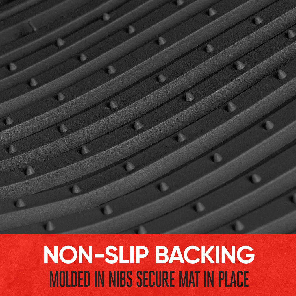 MotorTrend 4-Piece FlexTough Performance Deep Channel Front Floor Mats, Rear Floor Mat, and Trunk/Cargo Mat - Heavy Duty, All Weather, Trim to Fit