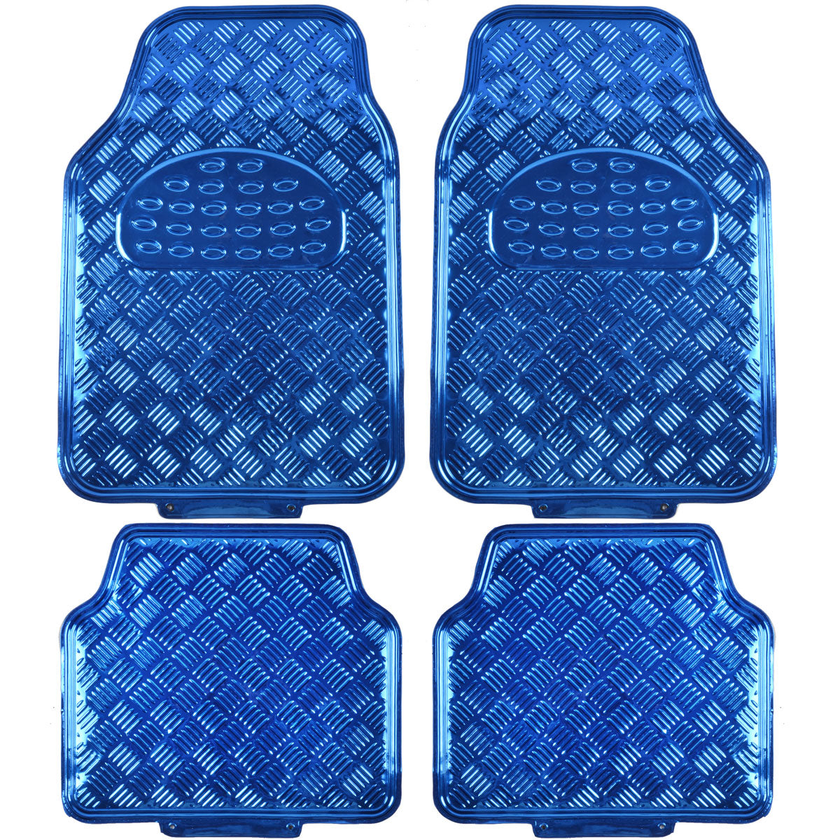 BDK 4-Piece Translucent Centered Cushioned Grip Pad Front Floor Mats and Rear Floor Mats - Heavy Duty, All Weather