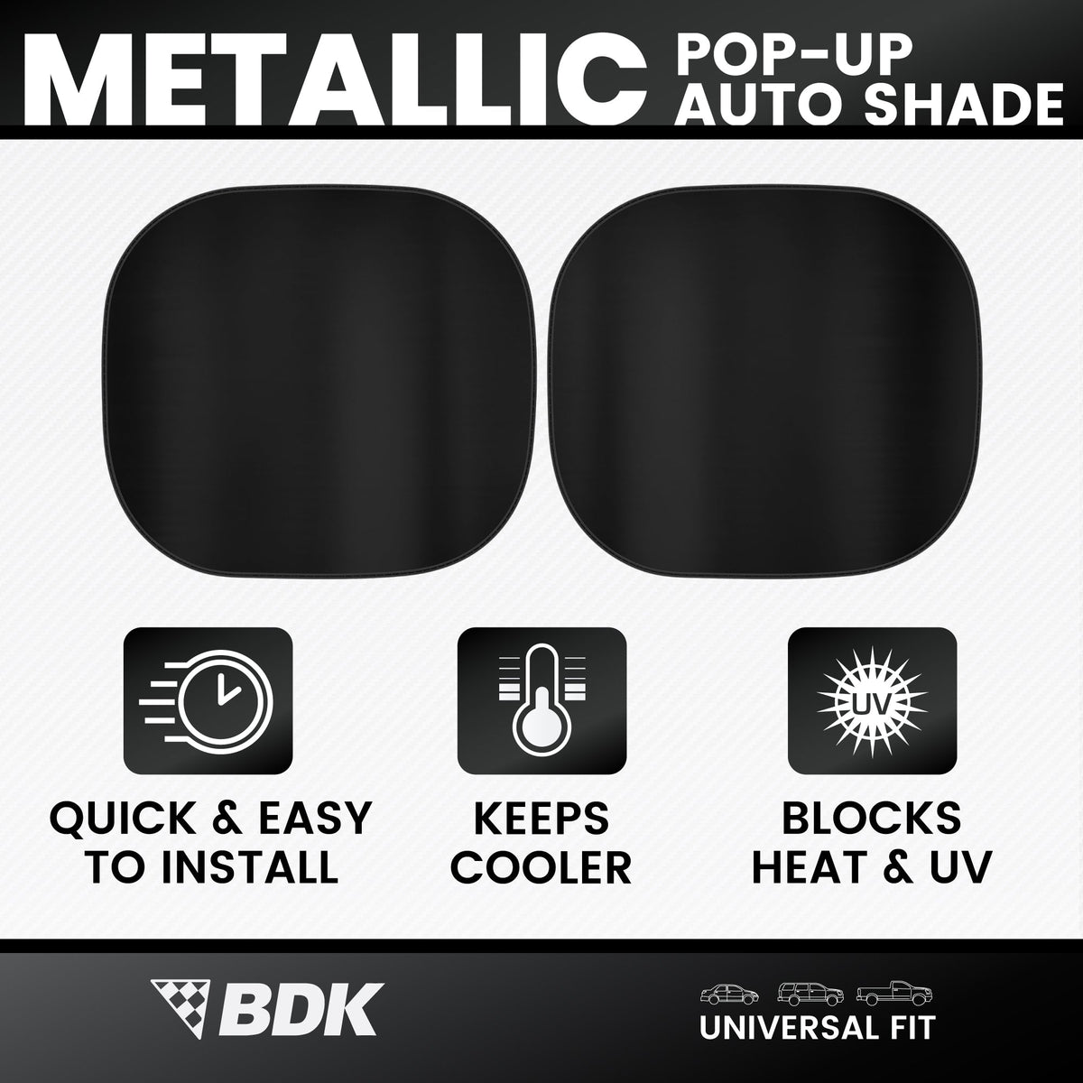 Carbella 2-Piece Metallic Front Windshield Sunshade (31.75" x 28.75")
