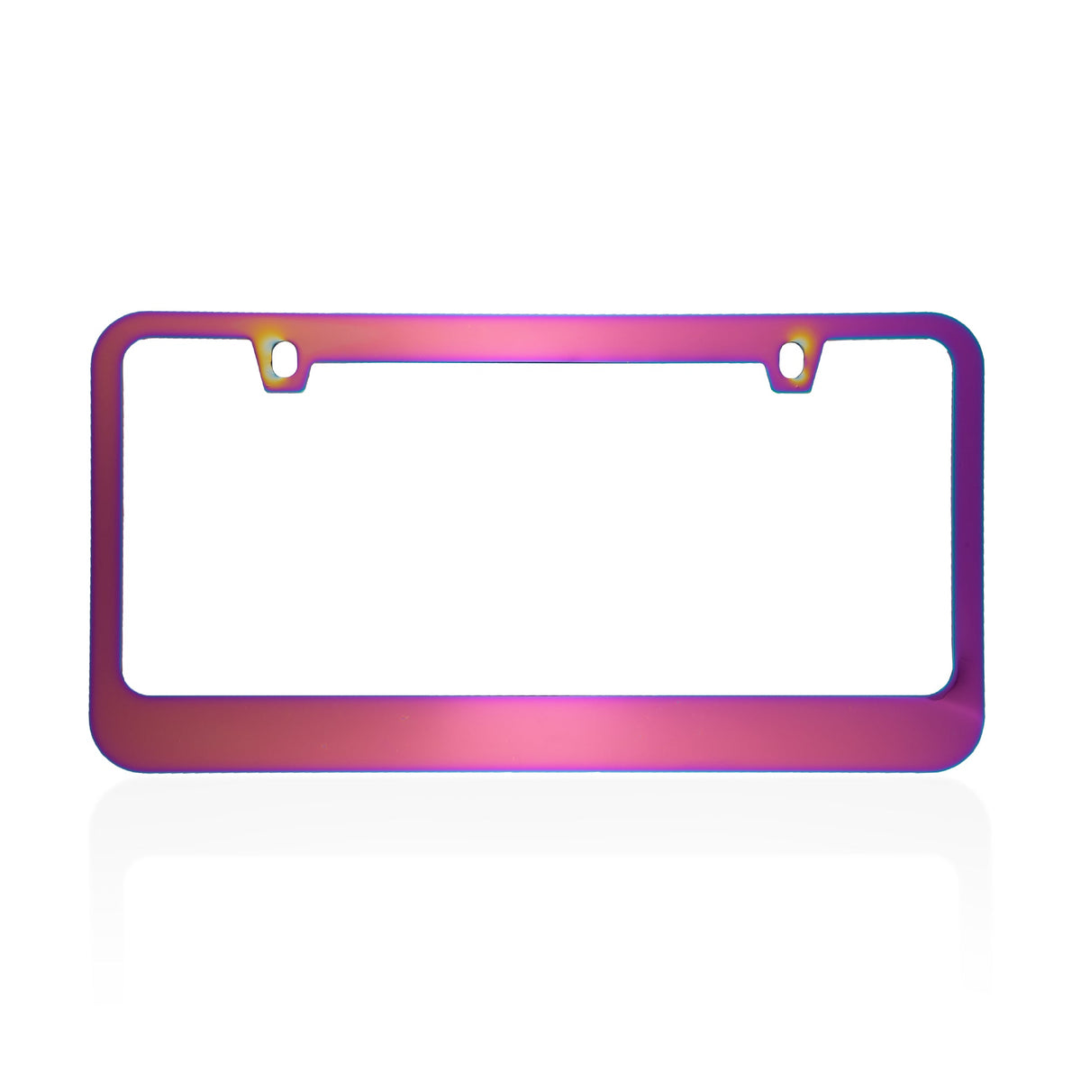 BDK Single Neochrome Stainless-Steel Chrome Plated Lincense Plate Frame - Standard Size (12.25" x 6.25") - 1-Pack Neo Chrome