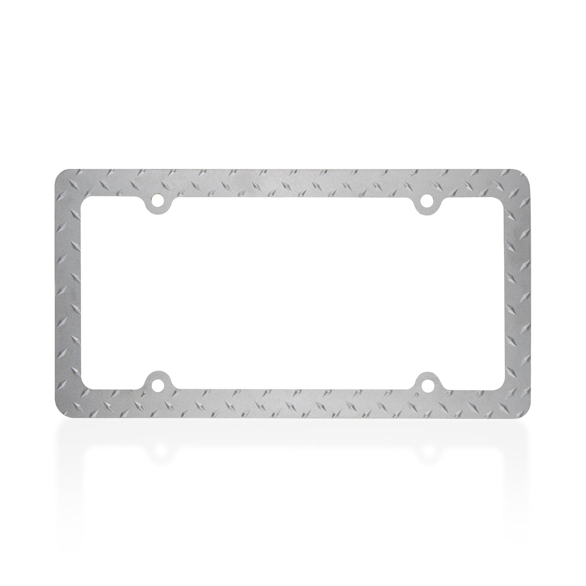 BDK Single Metal Diamond Stainless-Steel Chrome Plated Lincense Plate Frame - Standard Size (12.25" x 6.25") - 1-Pack Metal Diamond
