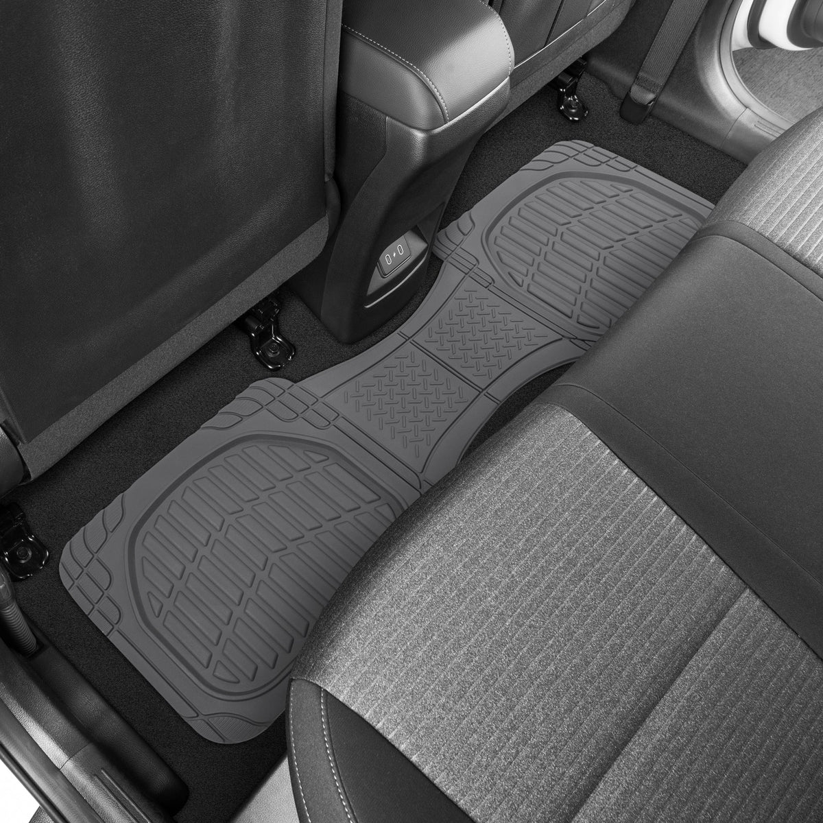 MotorTrend 3-Piece FlexTough Deep Dish Front Floor Mats and Rear Floor Mat - Heavy Duty, All Weather, Trim to Fit