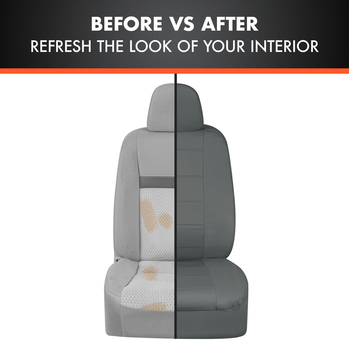 BDK 9-Piece Premium Faux Leather Front Seat Covers and Rear Seat Covers