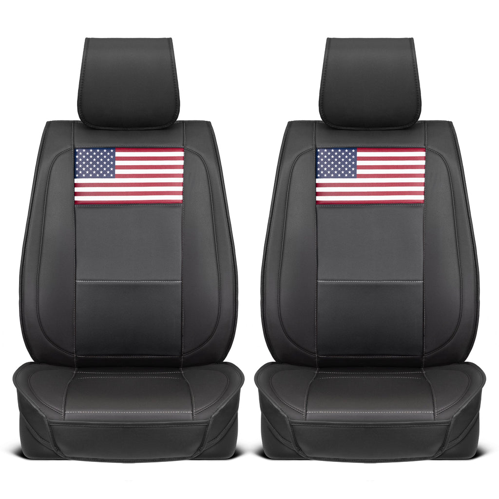 MotorBox American Flag Seat Covers for Trucks, Cars, & SUV - Napa Leather US Car Seat Covers American Flag Truck Accessories - Car Seat Cover Patriotic American Flag Car Accessories Car Seat Protector