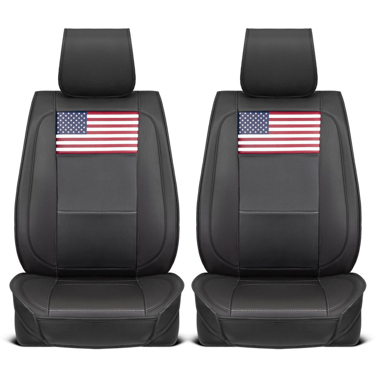 MotorBox American Flag Seat Covers for Trucks, Cars, & SUV - Napa Leather US Car Seat Covers American Flag Truck Accessories - Car Seat Cover Patriotic American Flag Car Accessories Car Seat Protector