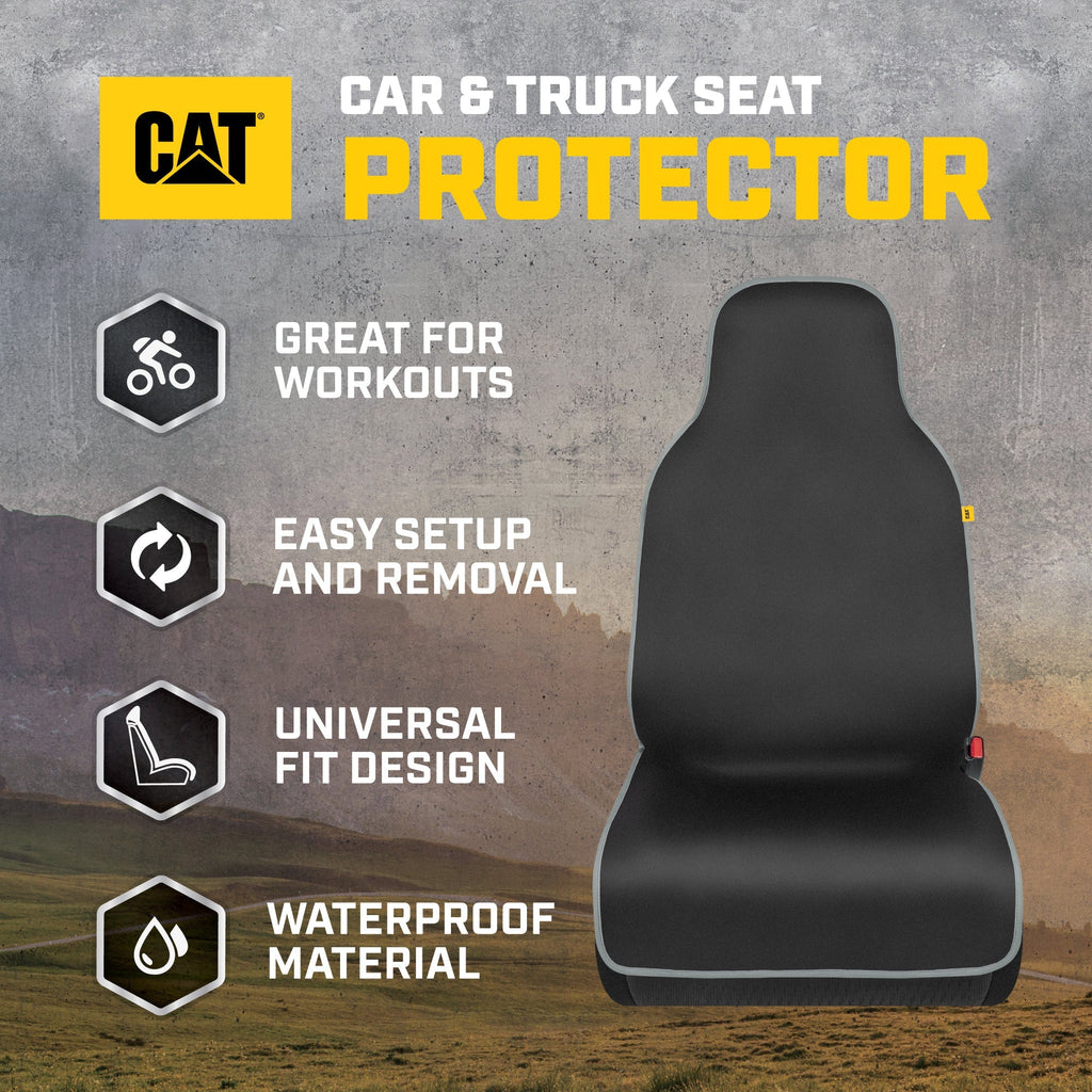 Cat® Waterproof Car Seat Covers for Front Seats, 2 Pack with Black Trim - Durable Neoprene Seat Covers for Cars, Fits 95% of Cars Trucks SUV, Ideal Seat Protector for Leather Seats