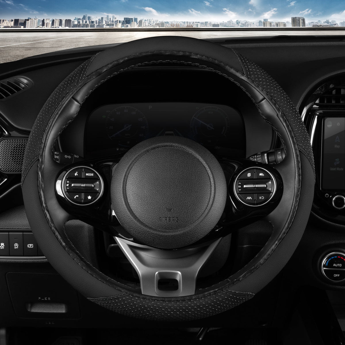 BDK SootheGrip MassageTouch Steering Wheel Cover (Fits 14.5" - 15.5")