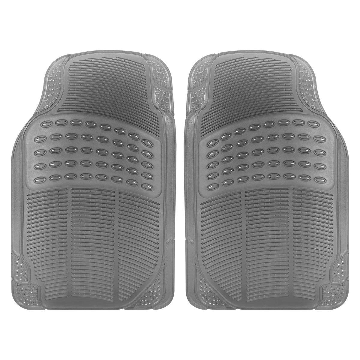 Automotive Floor Mats for Cars, 2 Piece Car Floor Mats, Trim-to-Fit All Weather Car Mats for Auto Truck Van SUV, Car Accessories for Women - Gray - Gray