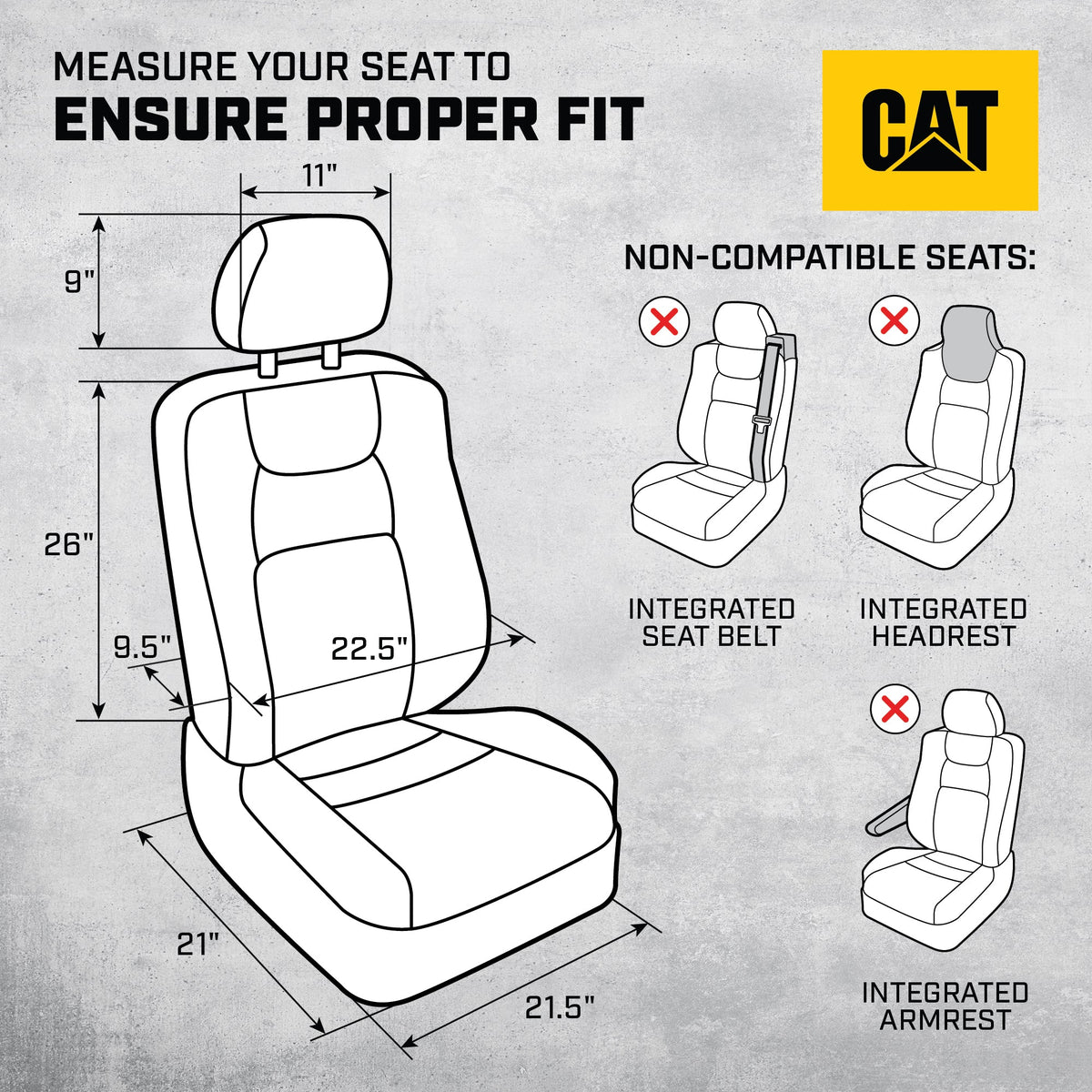 CAT Black & Green Car Seat Covers Full Set – Front Seat Covers & Rear Bench Seat Cover – Airbag Compatible, 60/40 Split Bench for Trucks, Cars & SUVs – Automotive Interior Seat Protection Accessories --Alias 639034939471570448