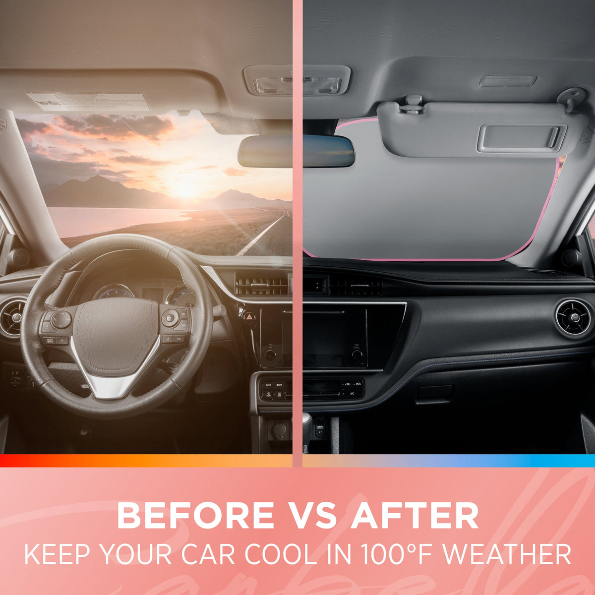 Carbella 2-Piece Metallic Front Windshield Sunshade (31.75" x 28.75")