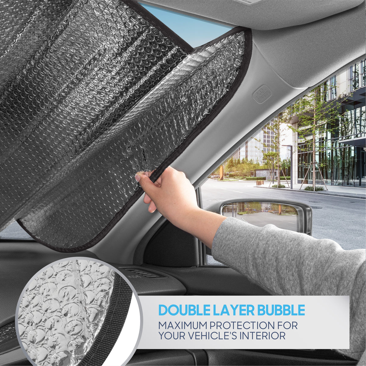 BDK Never Stop Exploring Front Windshield Sunshade (58" x 27")