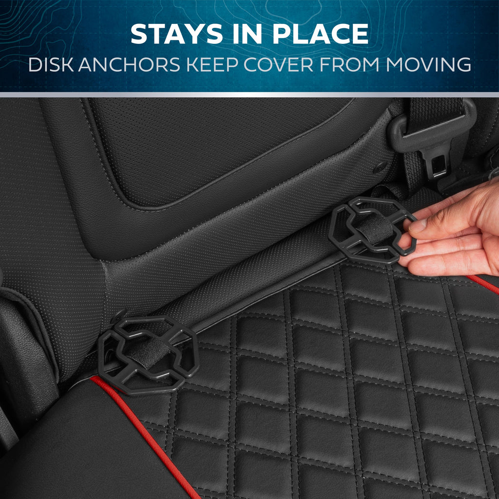 MotorBox 7-piece Prestige Edition Premium Faux Leather Diamond Stitched Cushion Rear Seat Covers