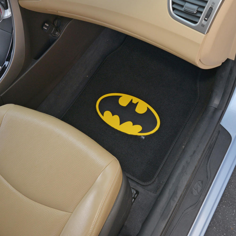 Warner Bros DC Comics 4-Piece Batman Logo Front Floor Mats and Rear Floor Mats