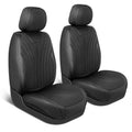 MotorBox Elite Edition Faux Leather & Suede Seat Covers for Cars, Trucks, & SUV - 2 Black Car Seat Covers for Front Seats - Universal Fit Car Accessories Automotive Interior Cover Protector for Cars