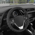 MotorTrend Ergonomic Genuine Leather Steering Wheel Cover S (Fits 13.5" - 14.5")