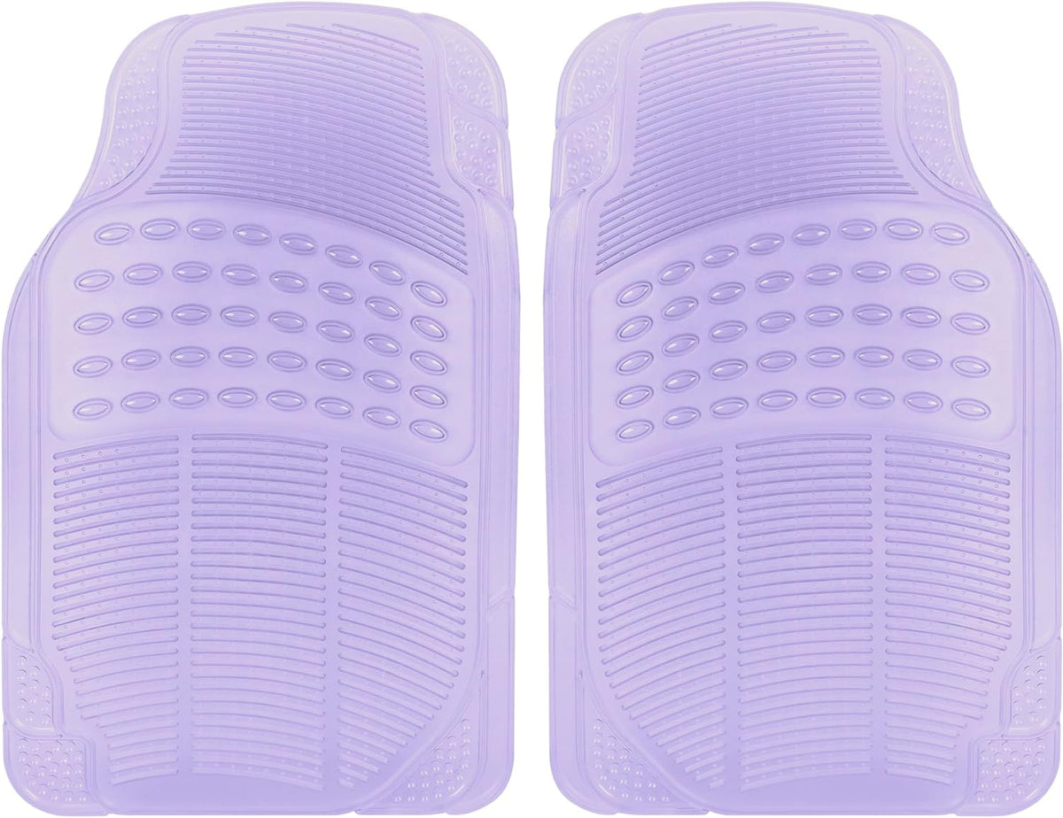 Carbella 2-Piece Cushioned Grip Pad Front Floor Mats - Heavy Duty, All Weather, Trim to Fit