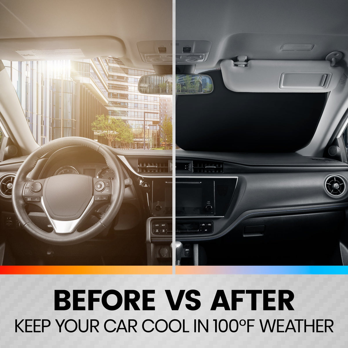 Carbella 2-Piece Metallic Front Windshield Sunshade (31.75" x 28.75")