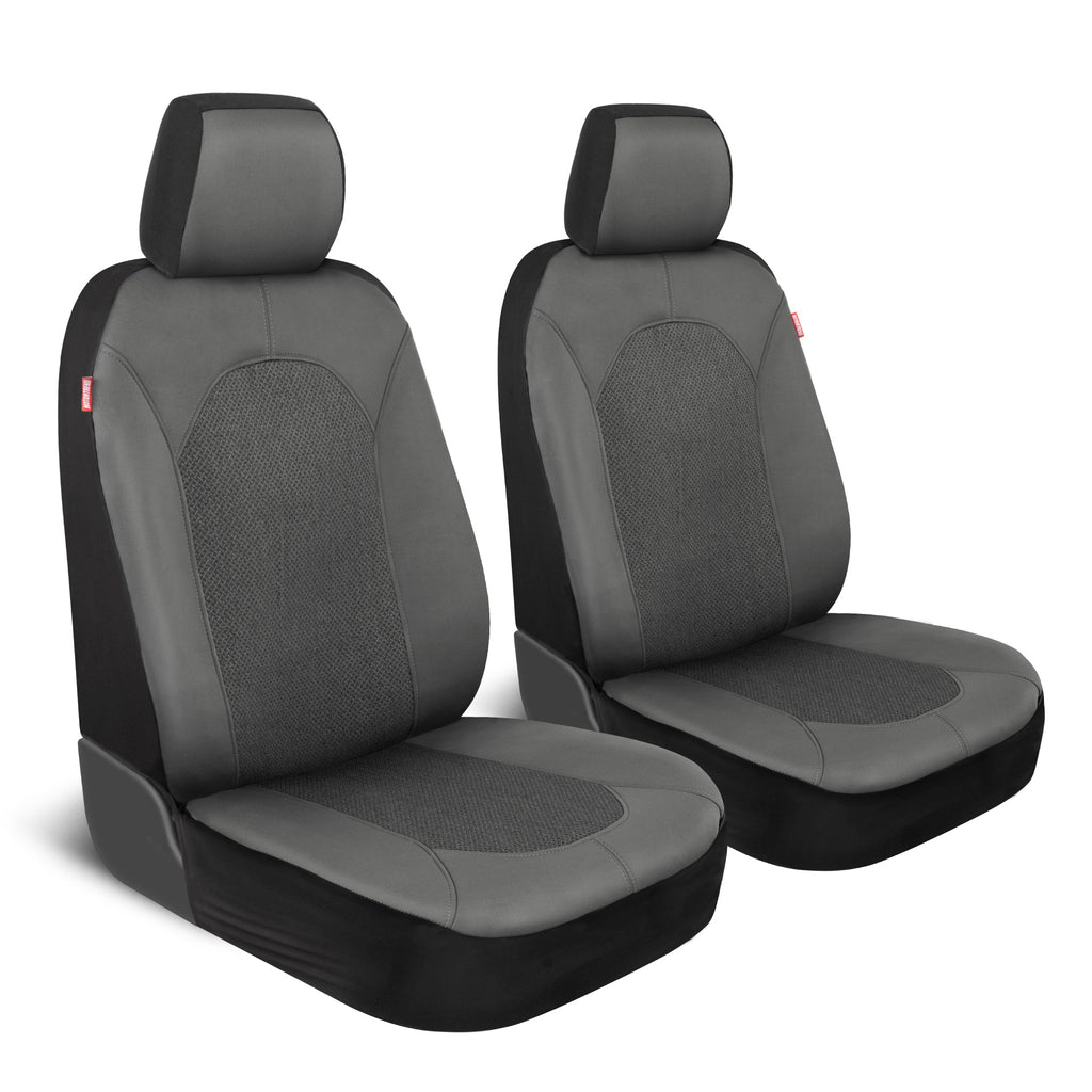Motor Trend Charcoal Gray Car Seat Covers Set - 2 Front Seats – Spill-Proof Neoprene CarSeat Cover Protector for Cars – Automotive Interior Car Accessories for SUV & Small Trucks – Semi Universal Fit