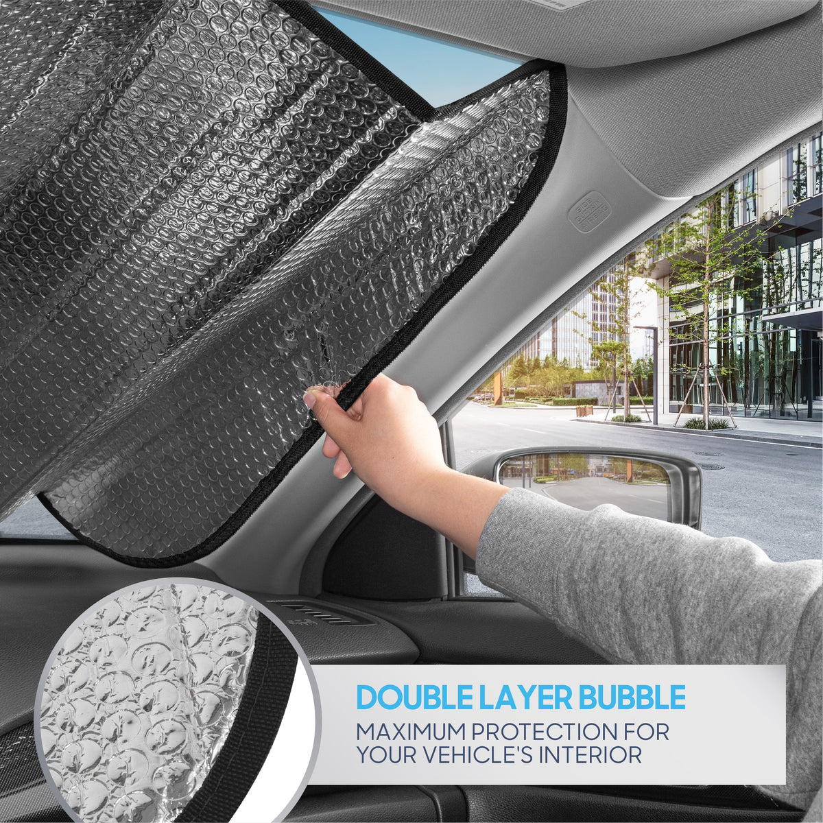 BDK Purple Palm Beach Front Windshield Sunshade (58" x 27")