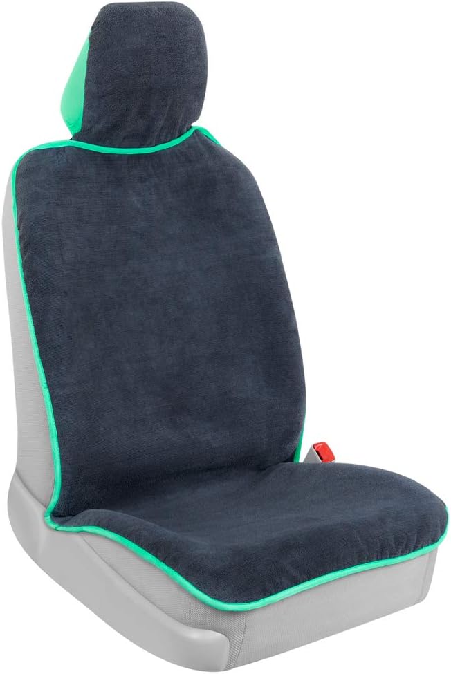 BDK UltraFit Waterpoof Car Seat Towel Cover, Black Trim - Washable Sweat Seat Protector, Ideal for Gym Swimming Surfing Running Crossfit, Fits Most Auto Truck Van and SUV (Multiple Colors)