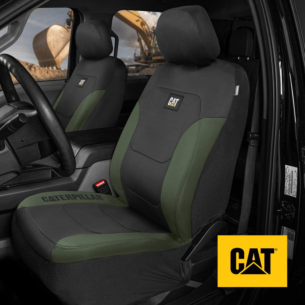 CAT 2-Pack FlexFit Front Seat Covers with Hexagonal Design