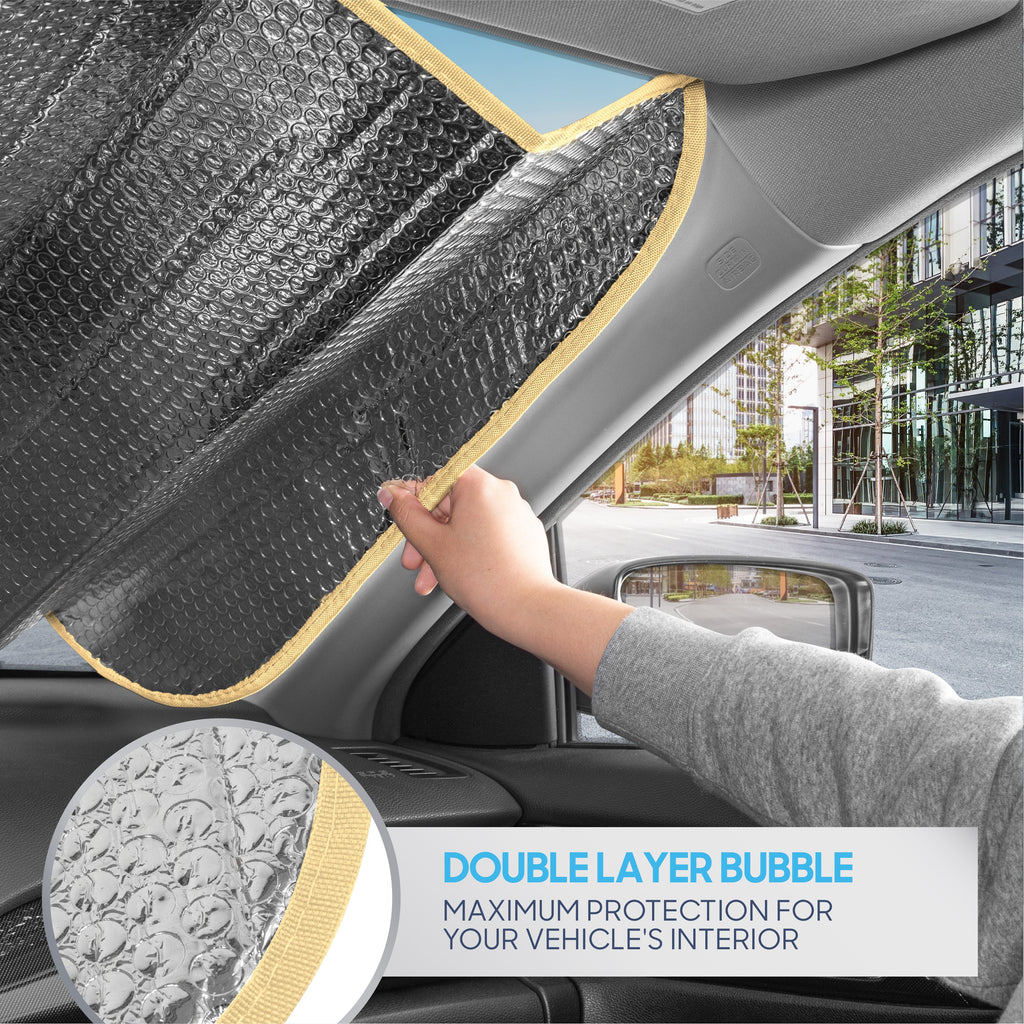 BDK Golden Sunset Beach Front Windshield Sunshades (58" x 27")