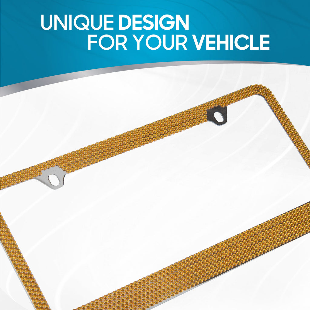 BDK Heavy Duty Rust-Proof Stainless-Steel Metal Plated License Plate Frame Universal Size for Car Truck SUV