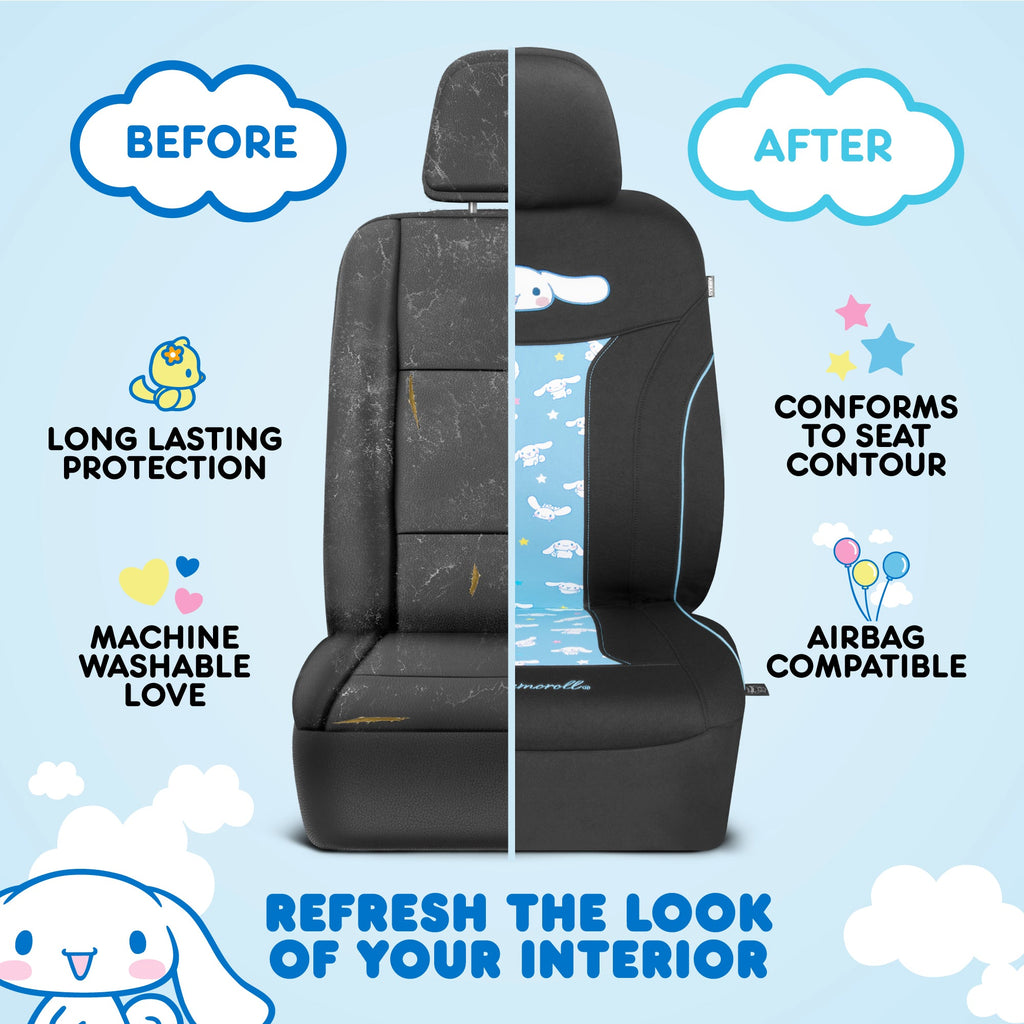 Carbella Official Cinnamoroll 2-Pack Front Seat Covers