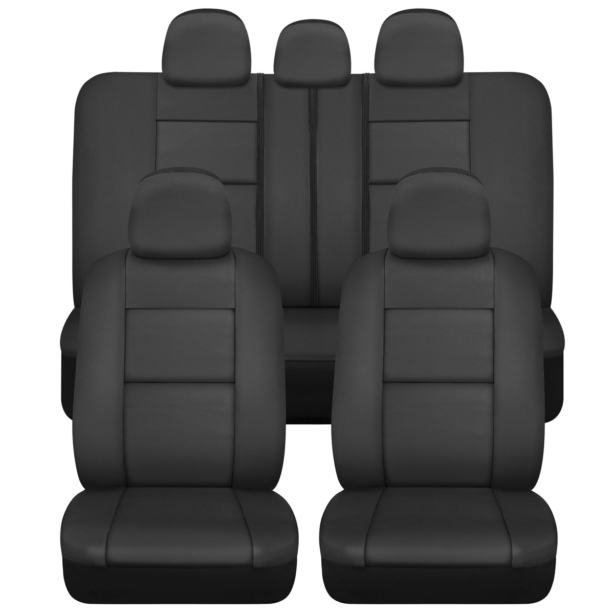 BDK Faux Croc Skin Front Seat Covers and Rear Split Bench Seat Covers - Black
