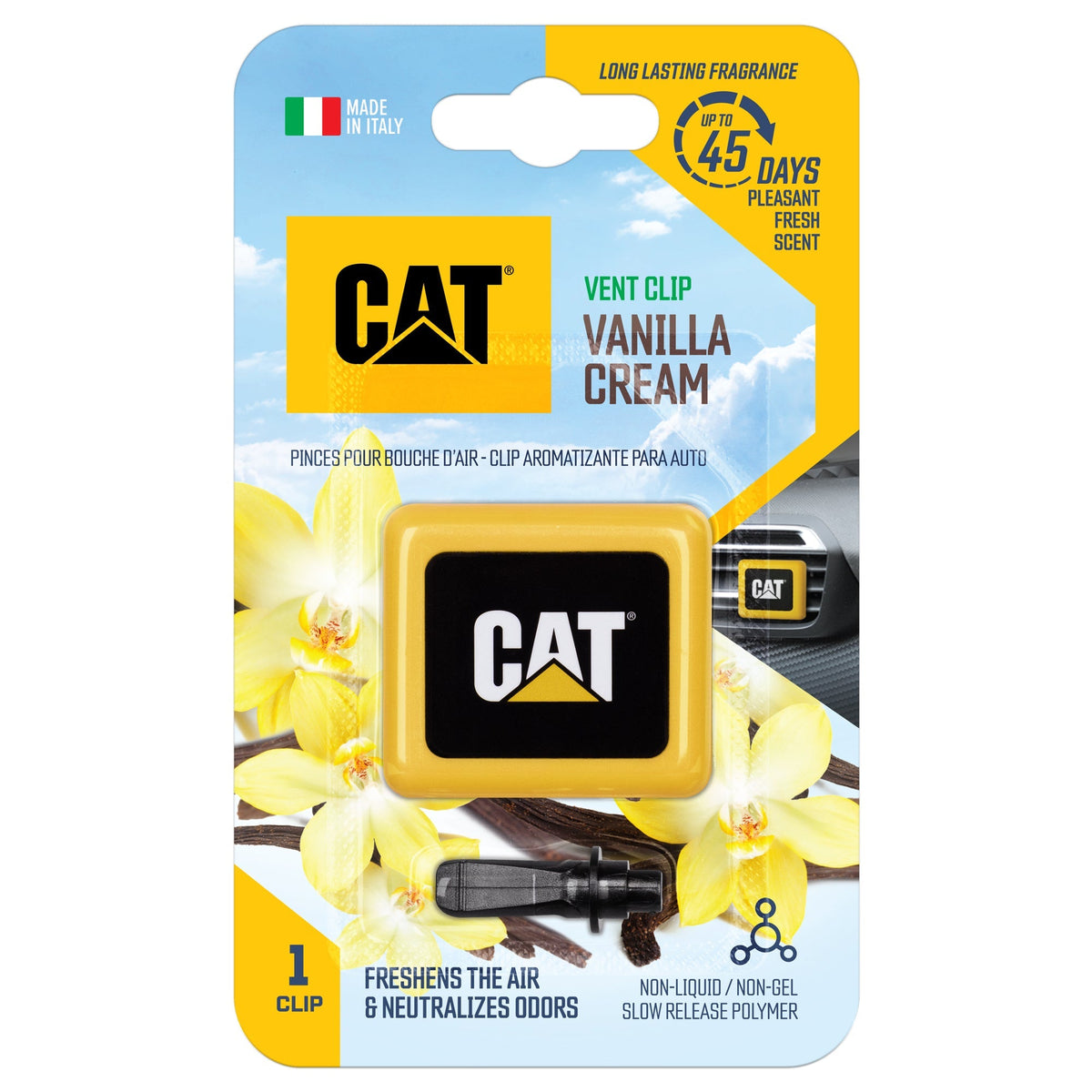 Cat Air Freshener for Trucks, Cars, Auto Interior Vent Car Air Freshener - Long Lasting Scent Odor Eliminator Fresh Smells - Vanilla Cream