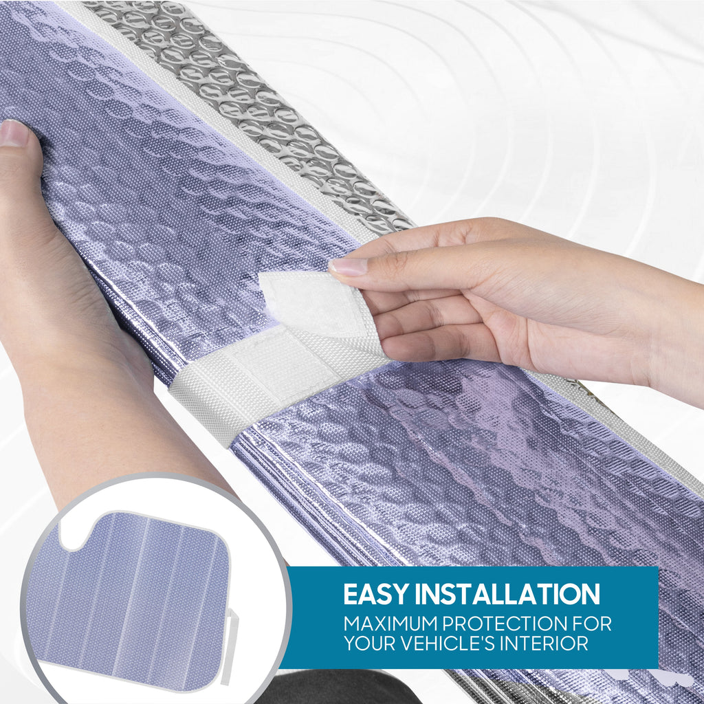 BDK Lavender Shine Front Windshield Sunshade (58" x 27")