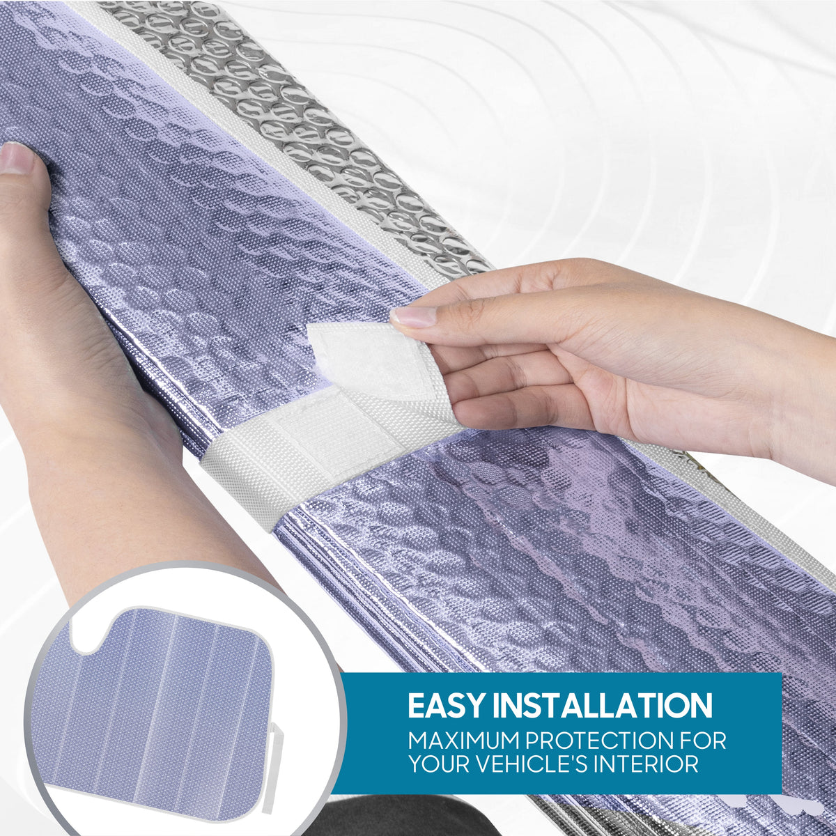 BDK Lavender Shine Front Windshield Sunshade (58" x 27")
