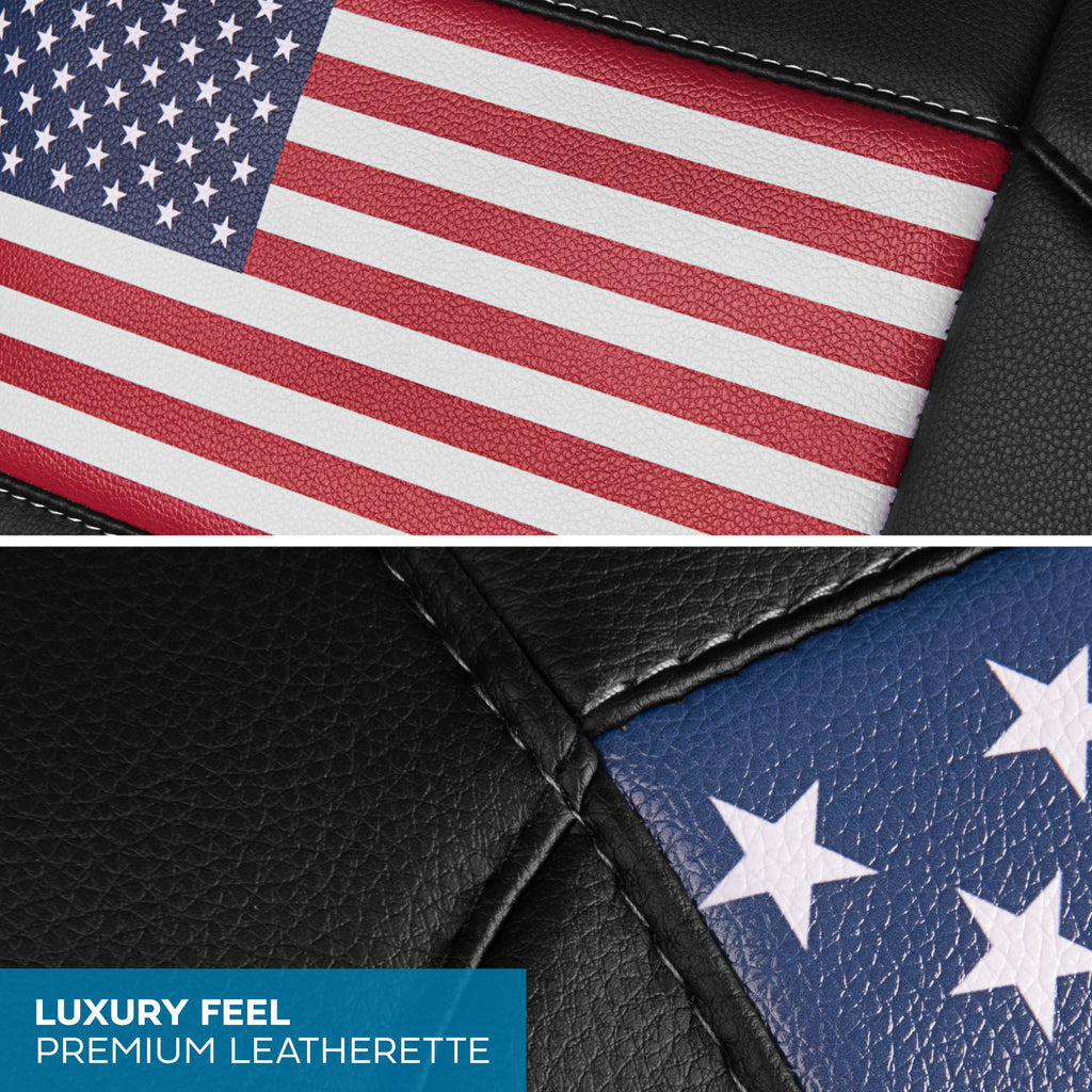 MotorBox American Flag Seat Covers for Trucks, Cars, & SUV - Napa Leather US Car Seat Covers American Flag Truck Accessories - Car Seat Cover Patriotic American Flag Car Accessories Car Seat Protector