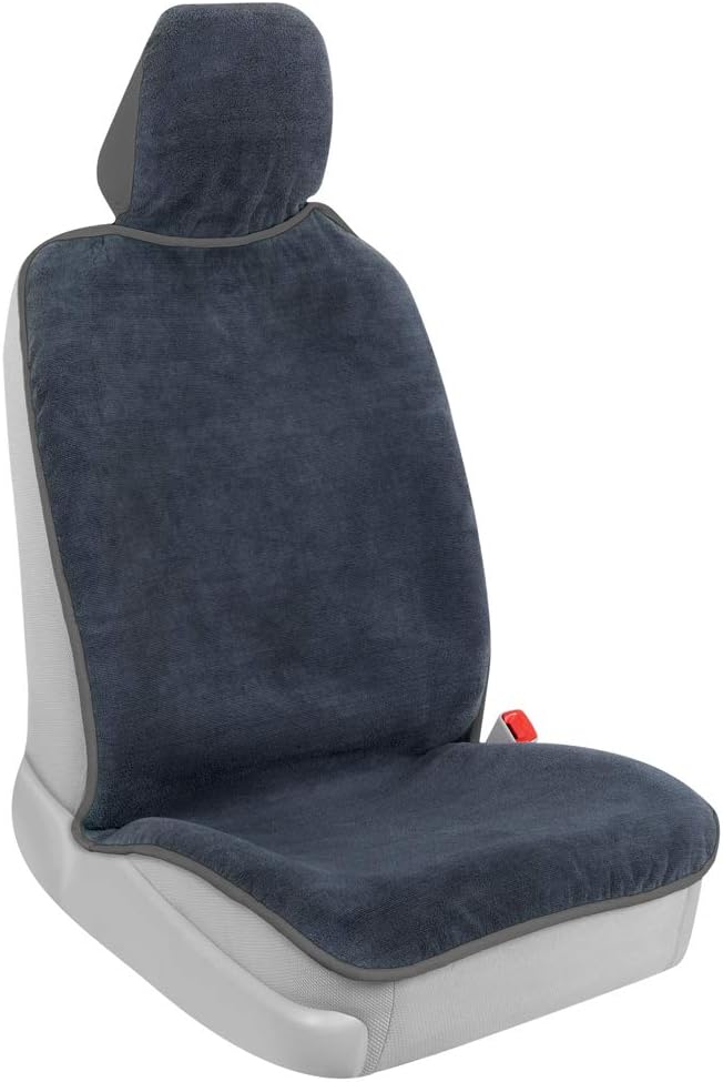 BDK UltraFit Waterpoof Car Seat Towel Cover, Black Trim - Washable Sweat Seat Protector, Ideal for Gym Swimming Surfing Running Crossfit, Fits Most Auto Truck Van and SUV (Multiple Colors)