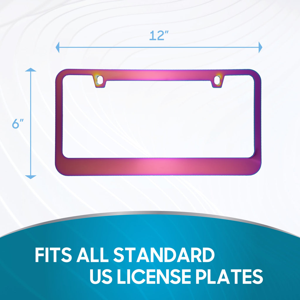 BDK Heavy Duty Rust-Proof Stainless-Steel Metal Plated License Plate Frame Universal Size for Car Truck SUV